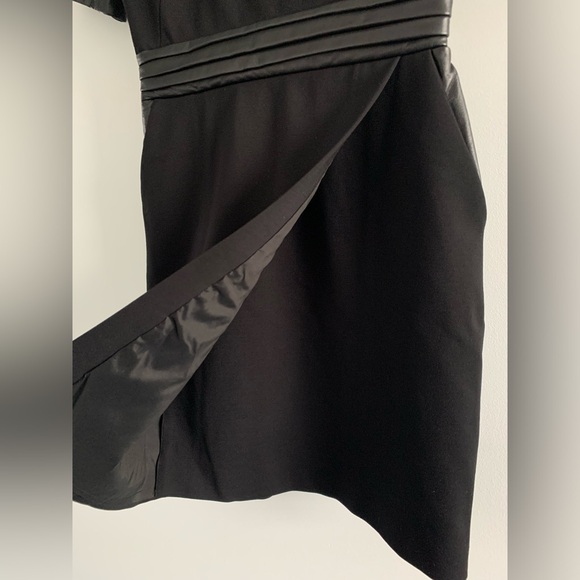 NWOT The Kooples Black Neck Knee-Length Dress w/ Leather Detail | Size 2 US - Picture 9 of 10